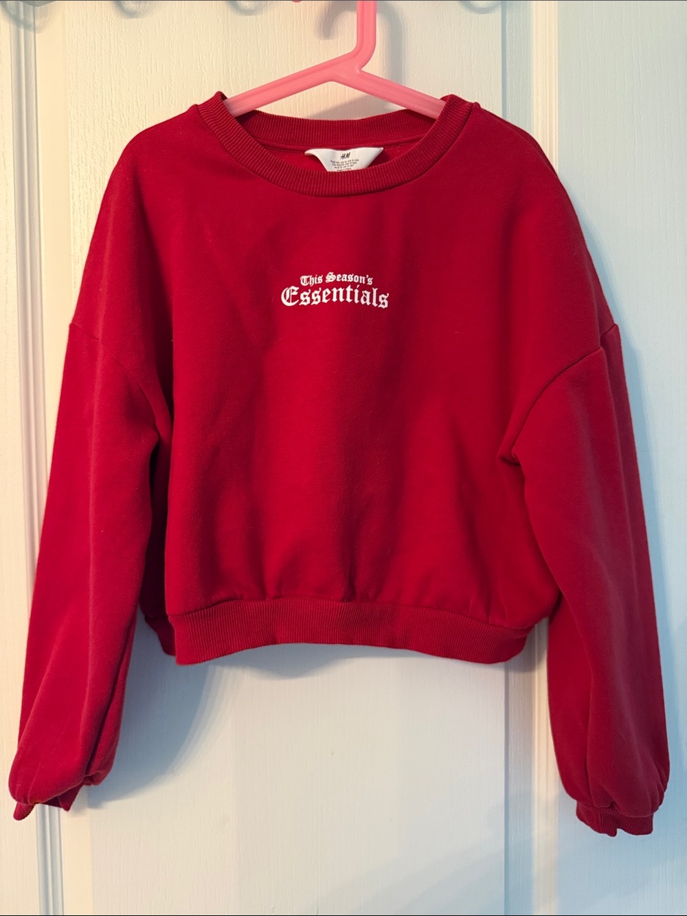 H&M Girls’ Red Cropped Crewneck Sweatshirt 11-12Y